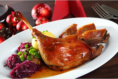 Weihnachtsmenu mit Gans