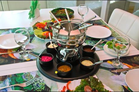 Menu mit Fondue