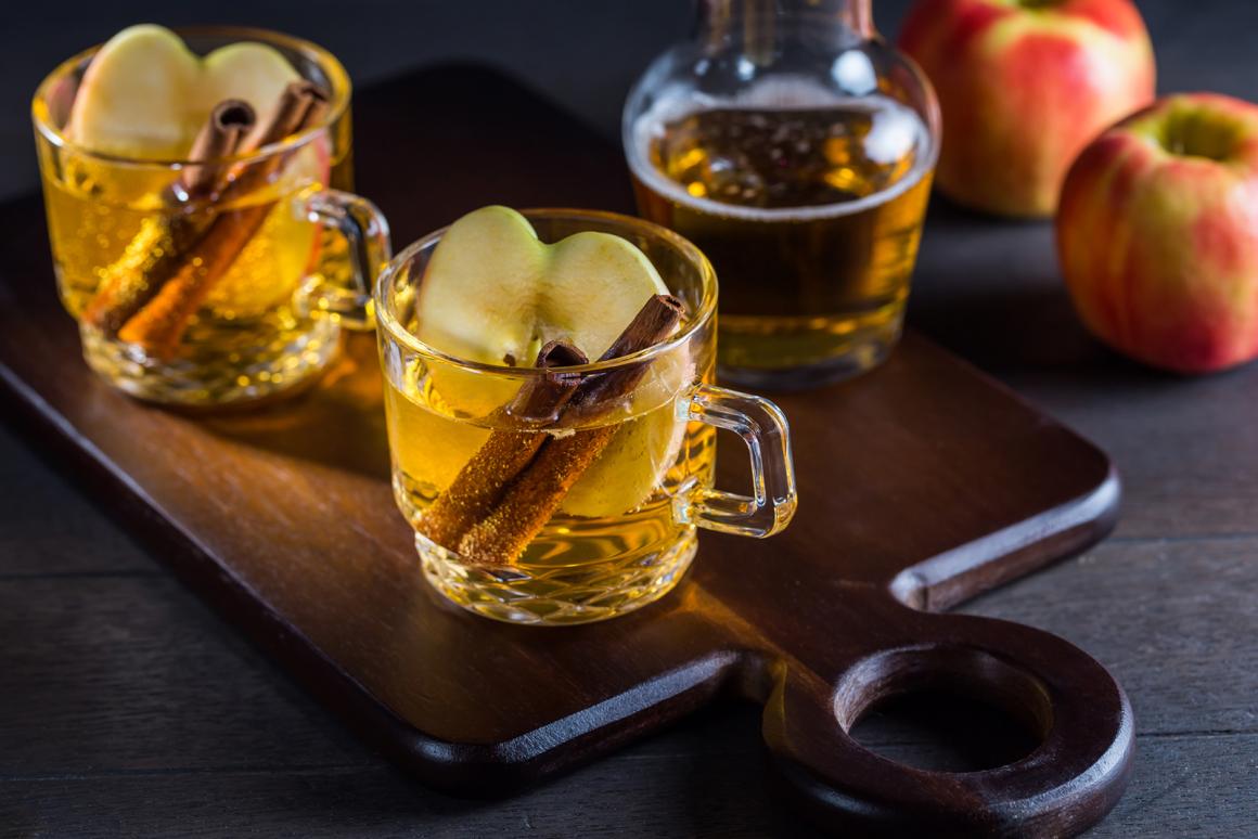 Cidre-Glühwein mit Brandy