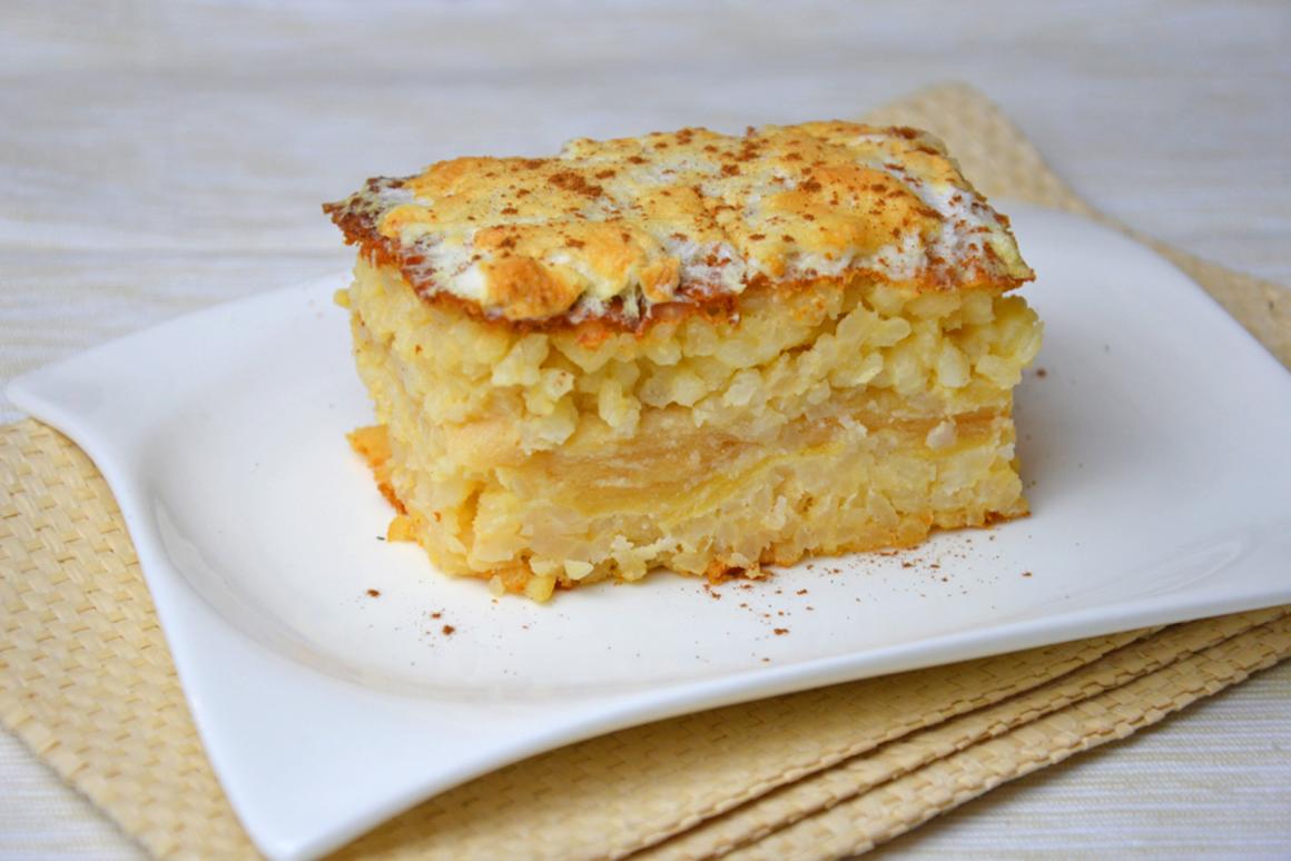 Reisauflauf mit Äpfel