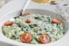 Gorgonzola Risotto mit Spinat