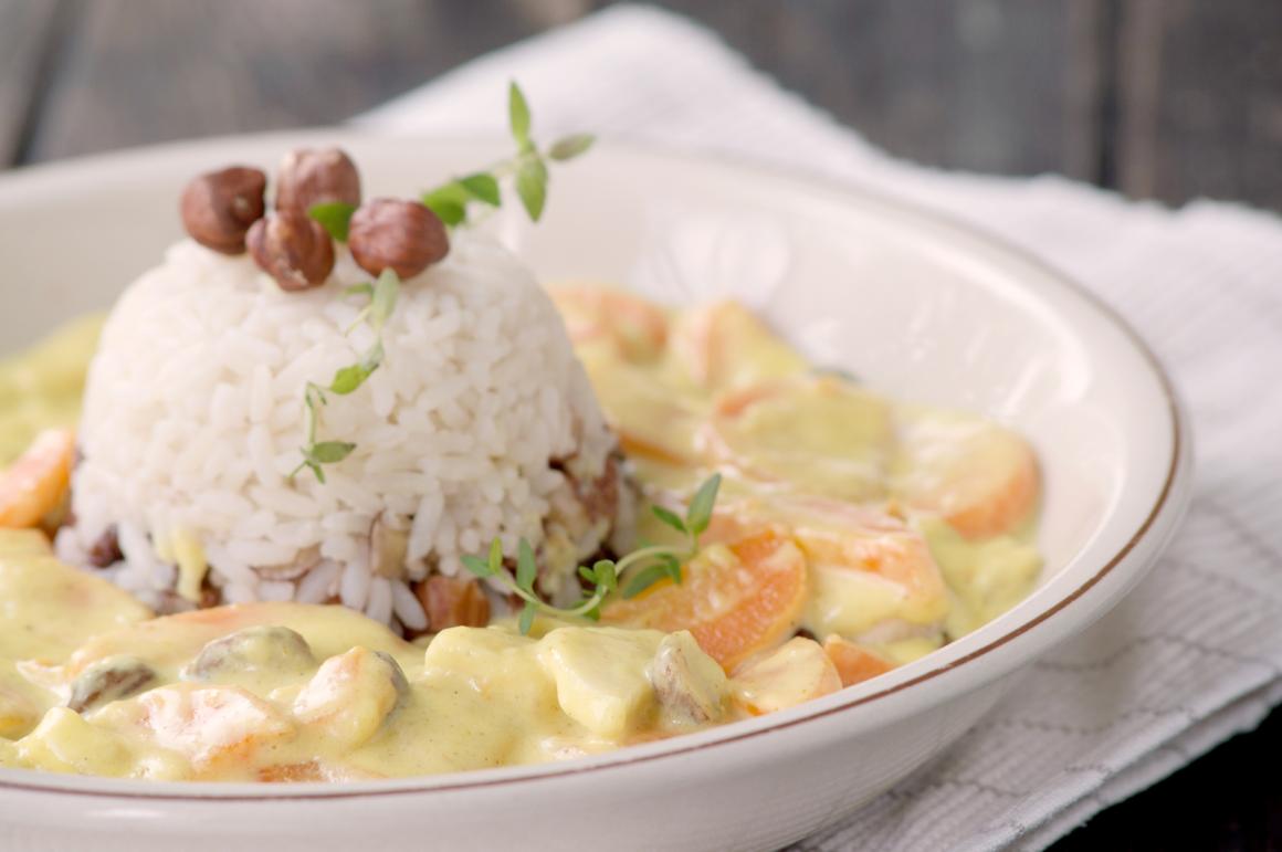 Rüebli-Bananen Ragout mit Reis