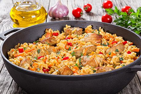 Safranrisotto mit Poulet