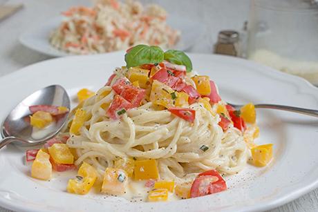 Spaghetti mit Peperonisauce