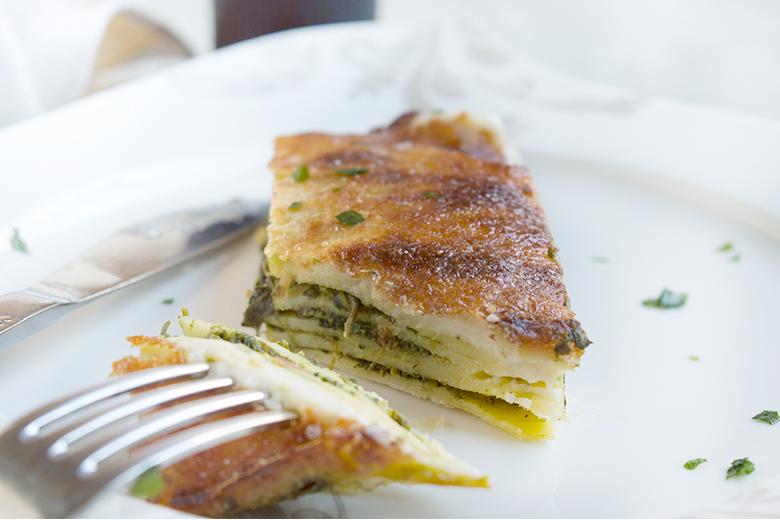 Spinatlasagne mit Feta
