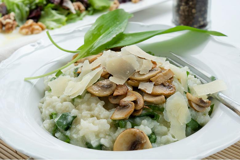 Bärlauch Risotto mit Pilzen