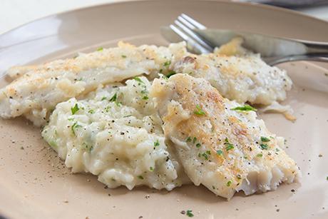 Zanderfilet auf Kräuterrisotto
