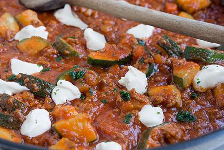 Zucchetti Pfanne mit Hackfleisch