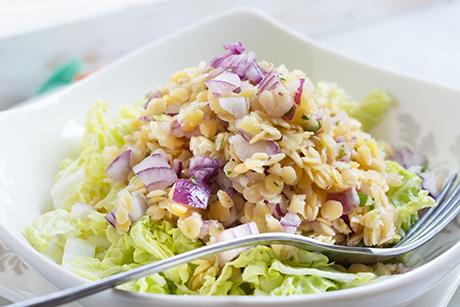 Linsen Salat mit Ziegenkäse
