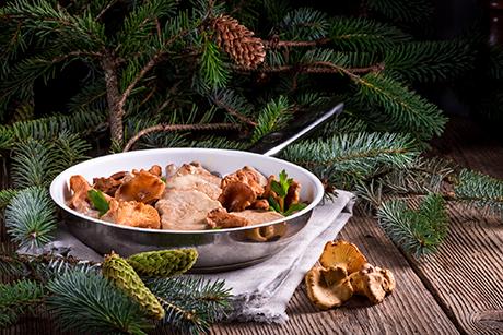 Eierschwämmli mit Poulet