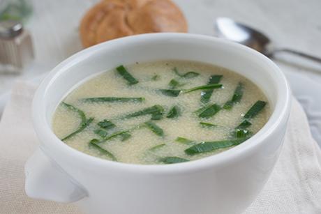 Griesssuppe mit Lauch