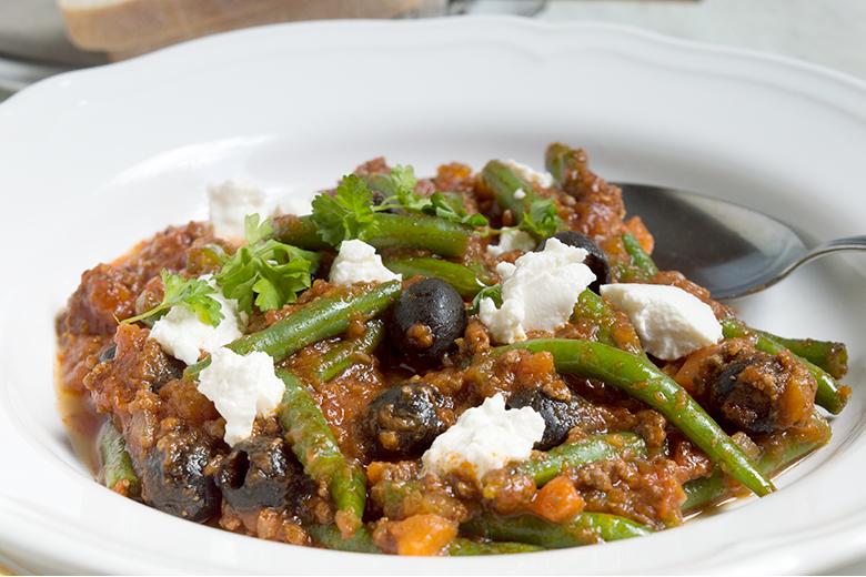 Griechische Bohnen-Hackfleisch-Pfanne