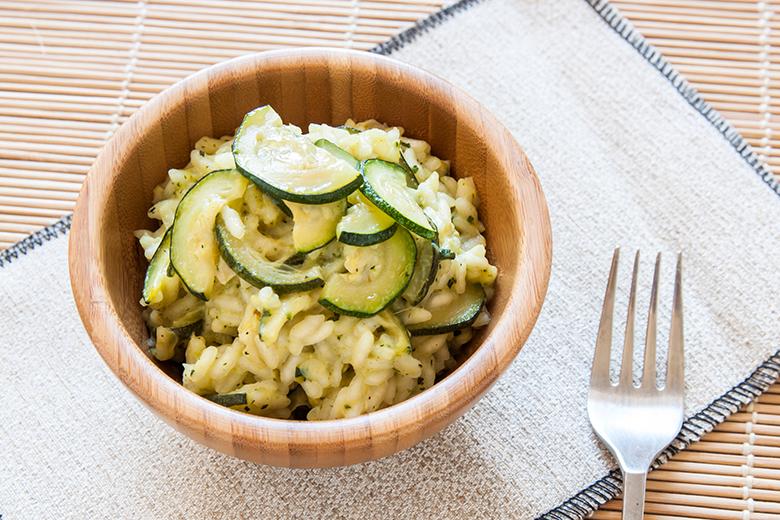 Zucchetti Risotto ohne Wein