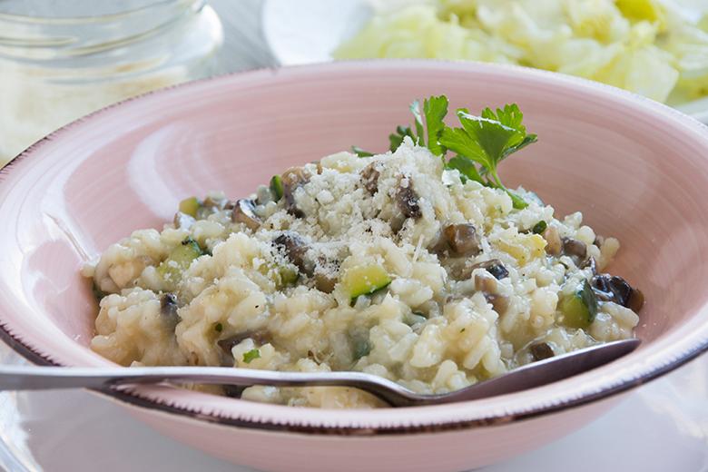 Zucchettirisotto mit Pilzen