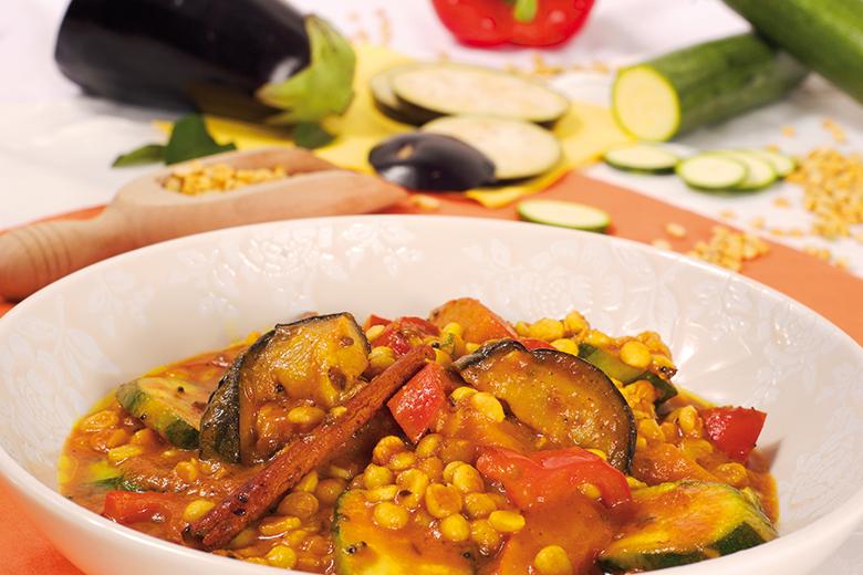 Sambar-Dal-Ofengemüseeintopf
