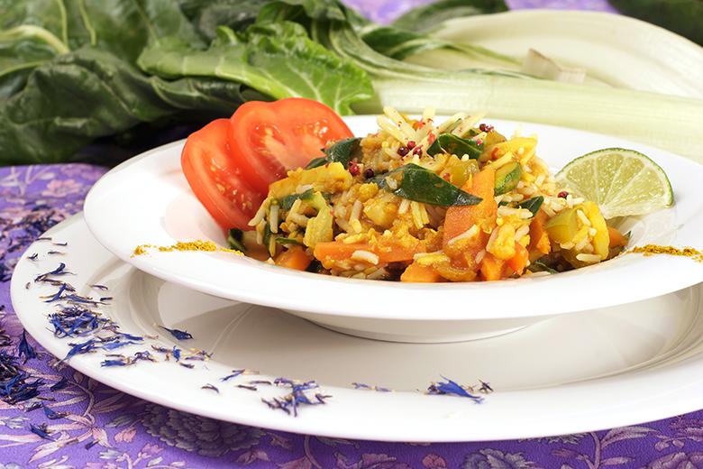 Kitchari mit Spinat und Kartoffeln