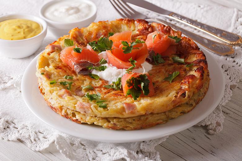 Kartoffelrösti mit Lachs