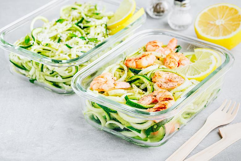 Meal Prep - Zucchettipasta mit Garnelen