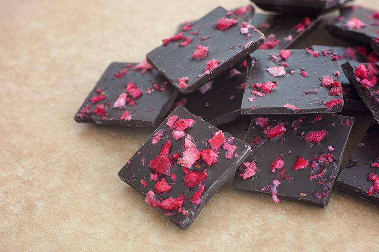 Schokolade mit Preiselbeeren