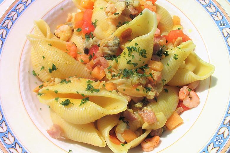 Melone con Pancetta e Frutti di Mare