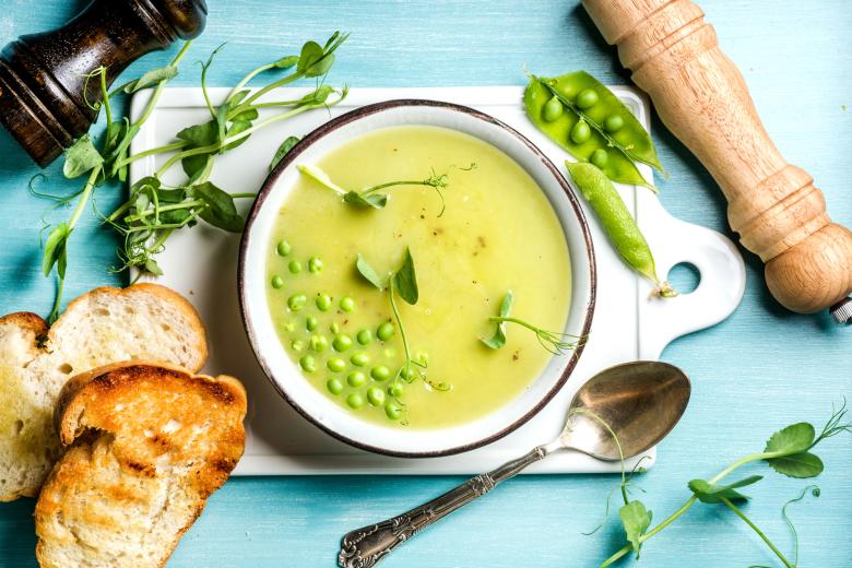 Cremige Erbsensuppe