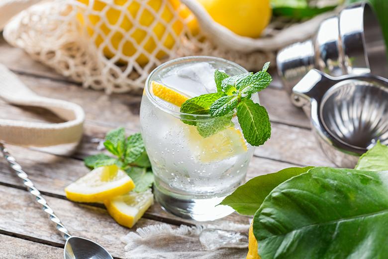 Hard Seltzer Drink mit Zitrone