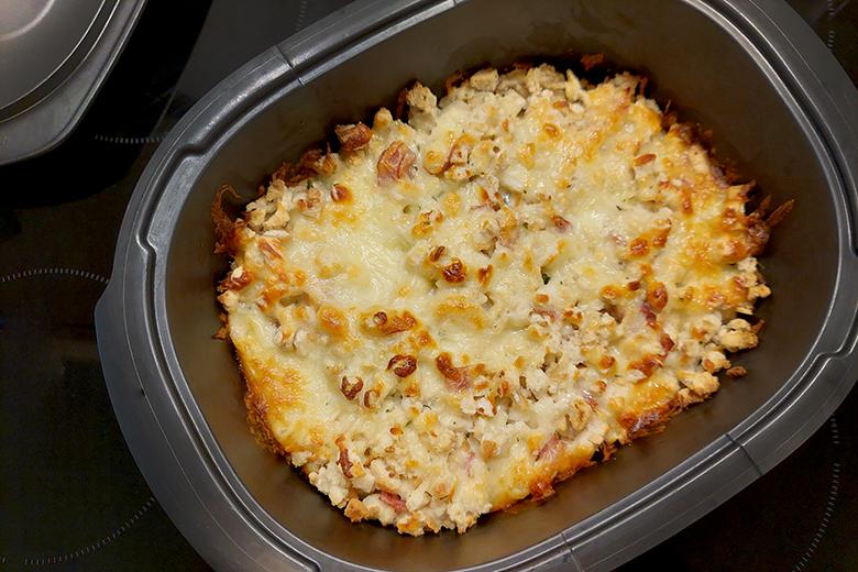 Croutonsauflauf mit Schinken