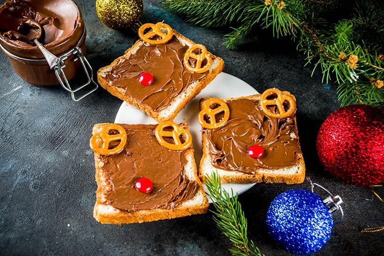 Weihnachtlicher Rentiertoast