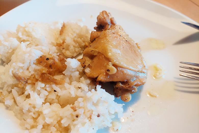 Poulet gedünstet mit Reis