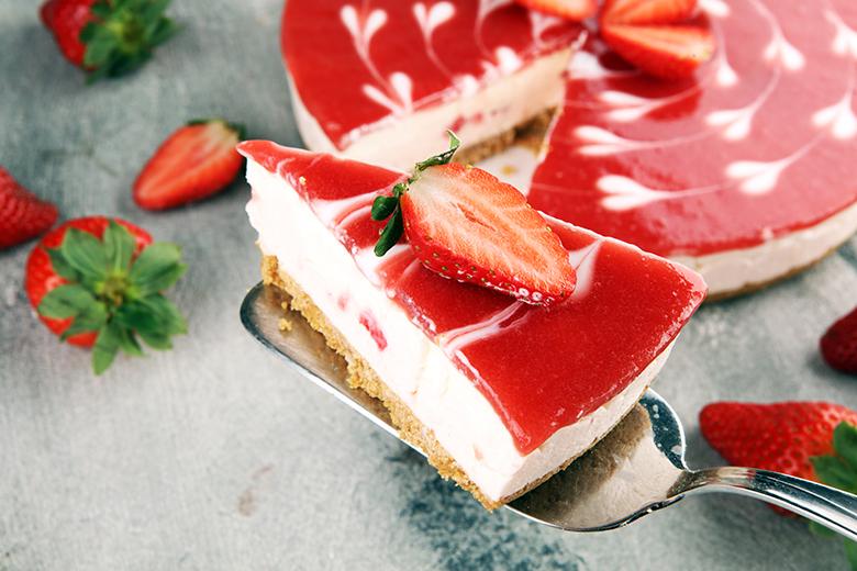 Cheesecake mit Erdbeerpüree