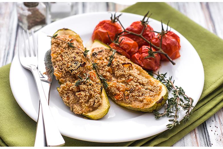 Gefüllte Zucchetti mit Amaranth