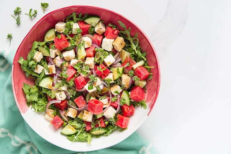 Sommersalat mit Wassermelone