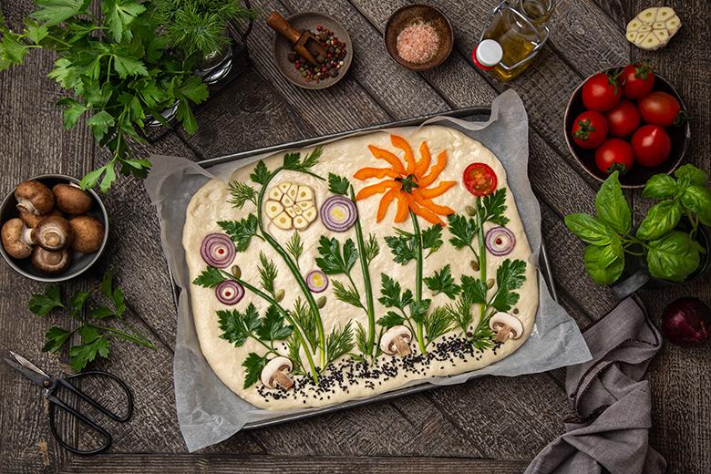 Herbstliche Focaccia-Garden