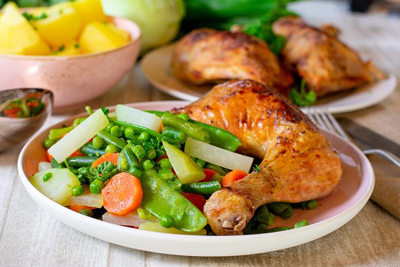 Pouletschenkel mit Frühlingsgemüse
