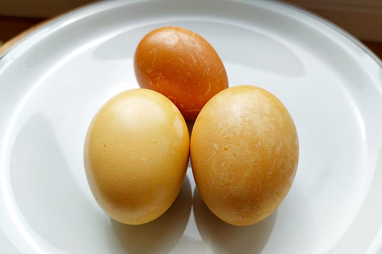 Eier färben mit Currypulver