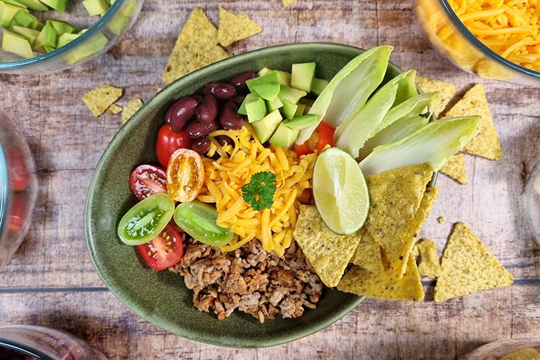 Taco Bowl mit Nachos