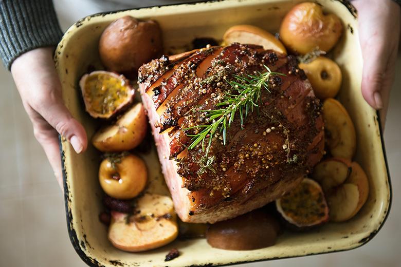 Backschinken mit Bratäpfel