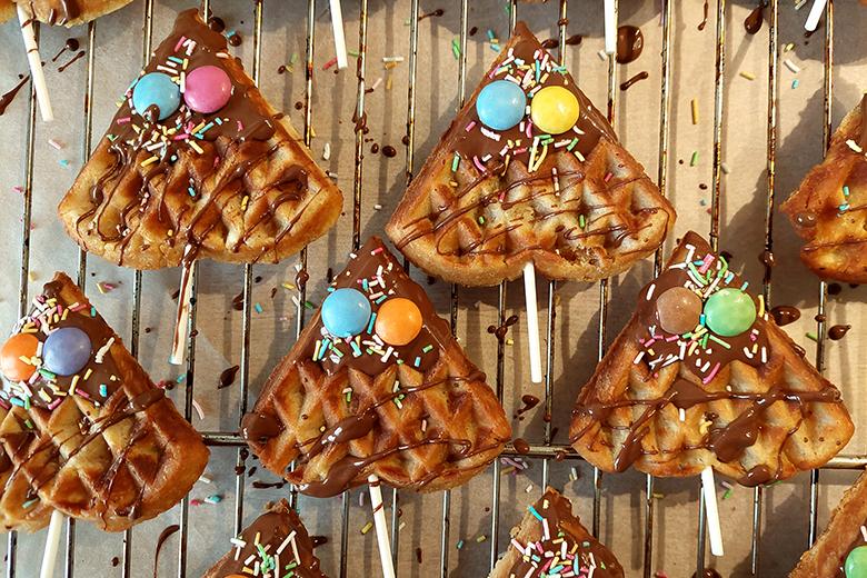 Waffeln am Stiel