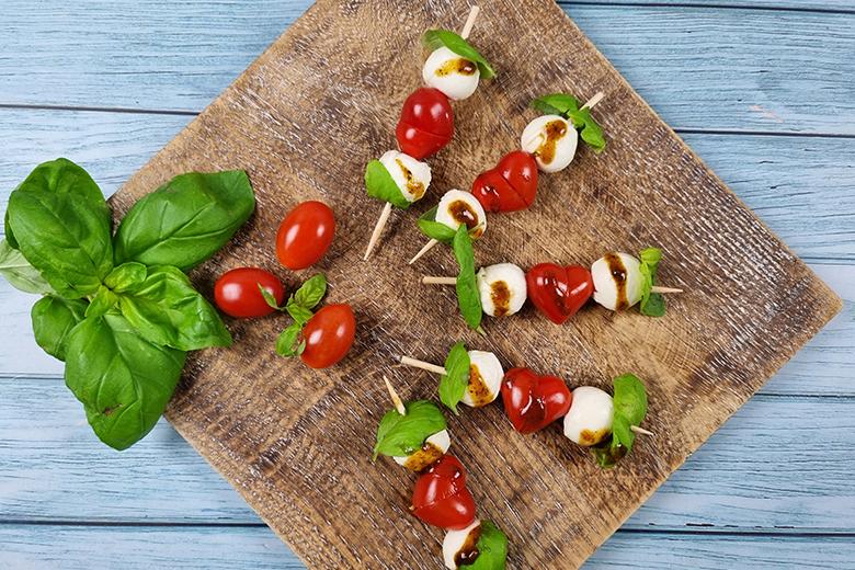 Vegetarische Valentins-Spiesschen