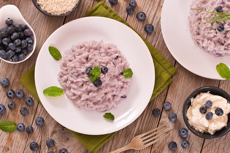 Heidelbeerrisotto mit Mascarpone