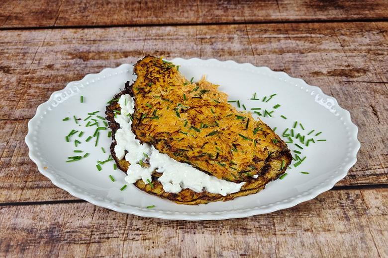 Rüebli-Crepe mit Käsefüllung