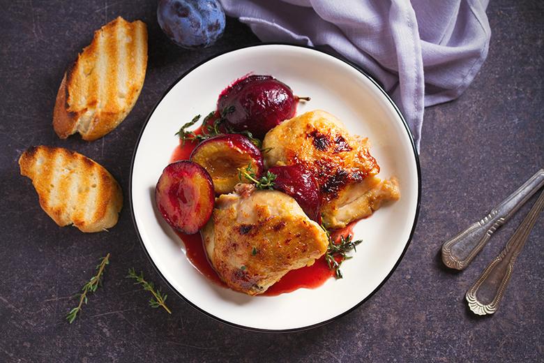 Grilliertes Poulet in Zwetschgensauce