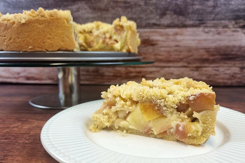 Apfelkuchen mit Vanillepudding