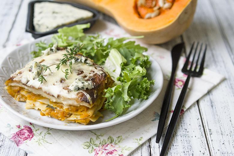 Kürbis-Spinat-Lasagne mit Gorgonzola