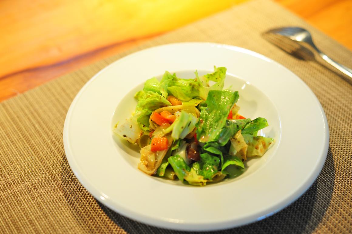 Warmer Salat mit Lauch