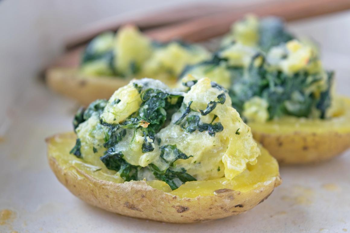 Kartoffeln mit Spinatfüllung