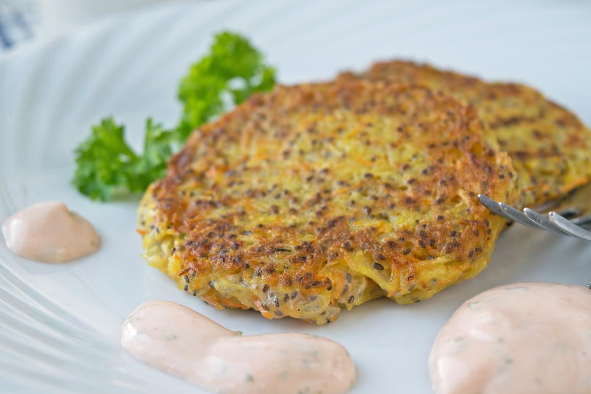 Chia Gemüsefrikadellen mit Joghurtsauce