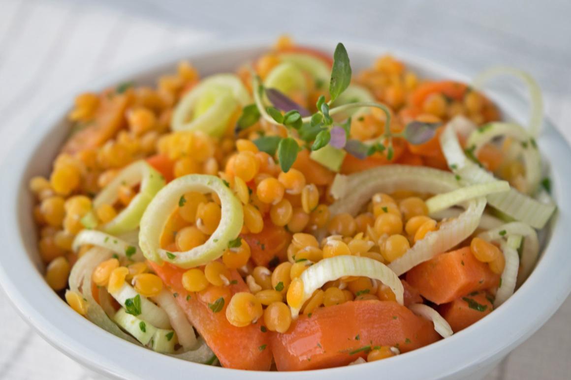 Linsensalat mit Zitronen-Marinade