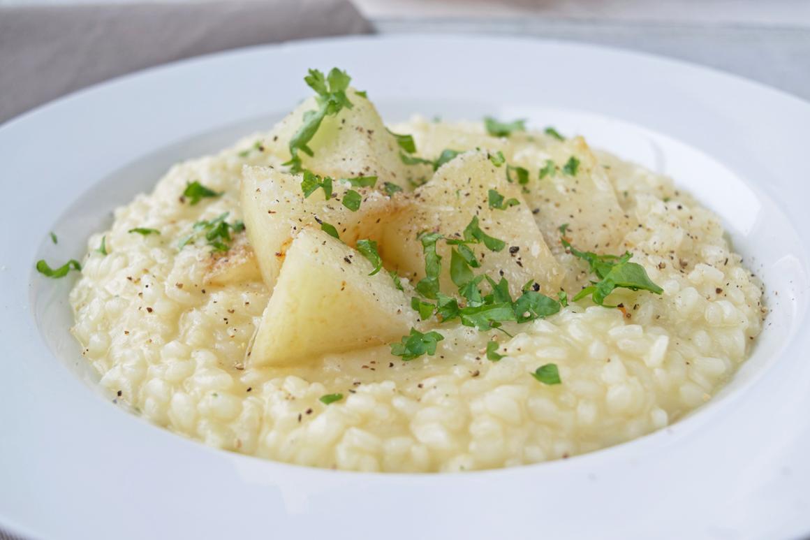 Gorgonzola-Risotto mit Melone