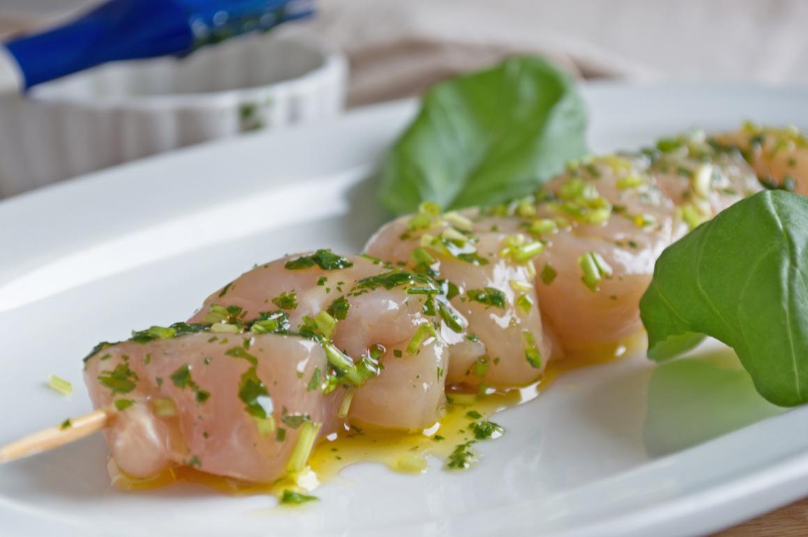 Trutenspiessli mit Kräutermarinade